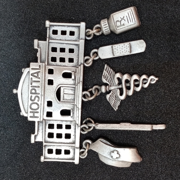 Vintage Metal Hospital brooch - Picture 1 of 4